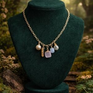 Charm Necklace | Dalmatian Jasper & Lavender Stone | From Enchanted Grove Collec